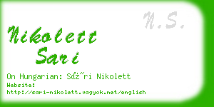 nikolett sari business card